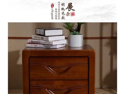 现代中式床头柜简易实木橡木床边柜整装床边收纳经济型储物柜子图2