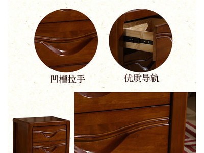 现代中式床头柜简易实木橡木床边柜整装床边收纳经济型储物柜子图5