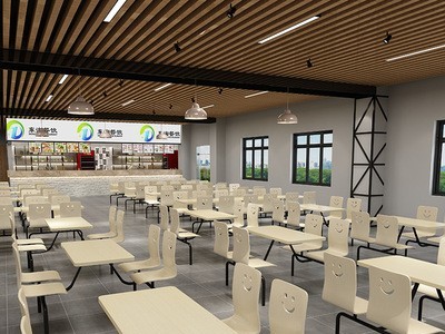 快餐厅连体餐桌椅公司学校食堂餐桌椅组合小吃店四人位快餐桌椅图4