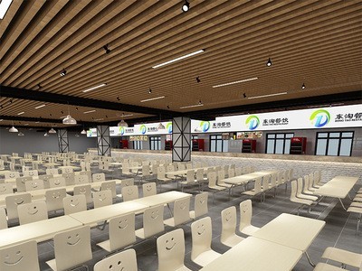 快餐厅连体餐桌椅公司学校食堂餐桌椅组合小吃店四人位快餐桌椅图3