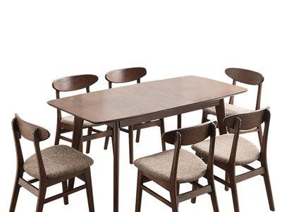木深北欧伸缩餐桌橡木餐桌椅组合现代简约日式小户型实木折叠餐桌