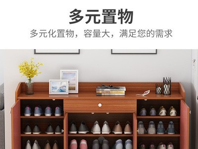 鞋柜家用门口玄关柜阳台储物柜仿实木经济型大容量简约现代鞋架子 一件代发  举报 本产品采购属于商业贸易行为图3