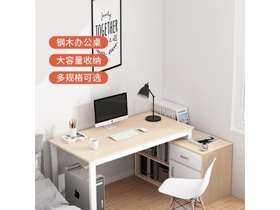 转角电脑桌台式家用简约现代钢木办公桌卧室学生学习写字书桌图4