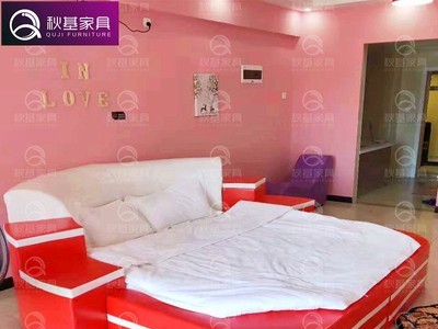 定做主题酒店宾馆圆床情侣震动床情趣床双人情趣电动床圆形水床图2