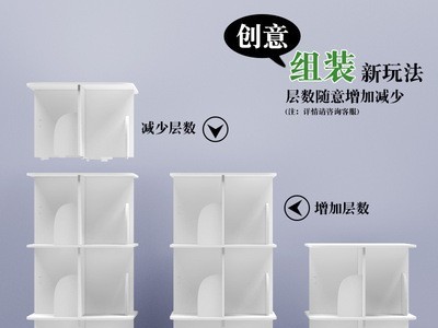 360度旋转书架学生简易置物架多层CD落地创意儿童书柜带储物书架图3
