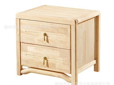 新中式橡木床头柜现货白胚实木床头柜橡木白茬收纳柜床边柜未上漆