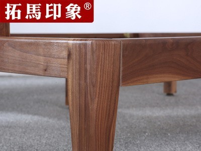 卧室婚床实木双人床1.5米1.8北欧双人床厂家北美黑胡桃实木床图4