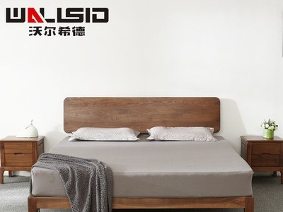 卧室婚床实木双人床1.5米1.8北欧双人床厂家北美黑胡桃实木床