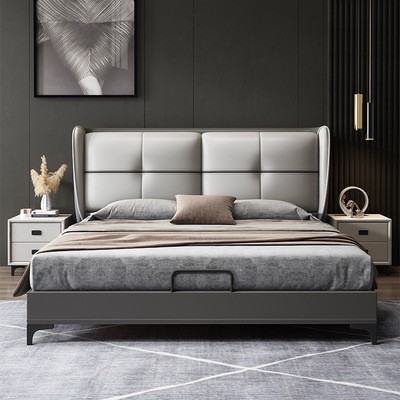 轻奢北欧科技布床现代简约主卧1.8米双人床1.5米软包布艺储物婚床