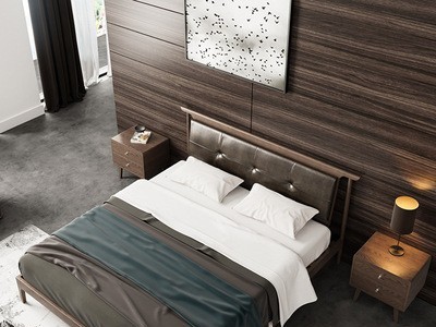 简约北欧实木床1.8米白蜡木实木真皮床小户型主卧双人床1.5m新品