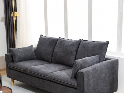 现代简约小户型出租房公寓客厅接待处单人三人位北欧实木布艺沙发