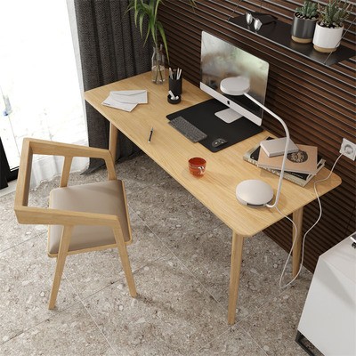 北欧实木单人书桌简约小户型卧室靠墙电脑桌家用书房办公桌椅组合