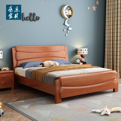 全实木儿童床1.5米现代简约多功能儿童床1.2米北欧高箱气压储物床
