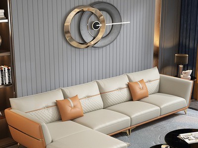 真皮沙发简约现代大小户型客厅组合意式极简四人位后现代轻奢沙发