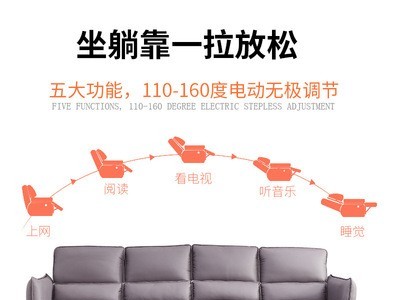 【新】电动可躺功能沙发小户型客厅意式简约转角皮艺真皮沙发图3