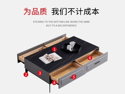 意式岩板电视柜极简现代简约客厅网红茶几组合小户型储物地柜图3