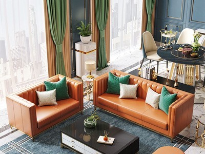 港式后现代简约轻奢沙发客厅组合大小户型奢华皮艺家具三人位