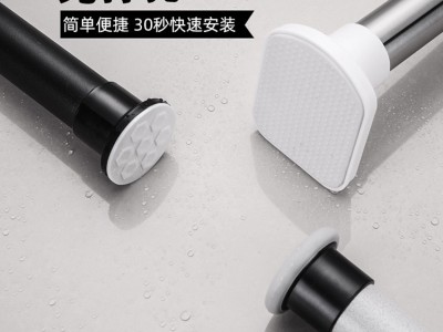 窗帘杆免打孔卧室晾衣杆阳台浴帘杆伸缩杆浴室涨撑杆罗马杆挂衣杆图5