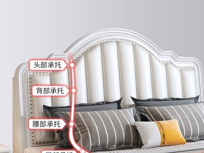 现代简约美式1.8米家用双人床经济型1.5m主卧1.2软包单人木床图3