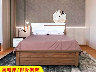 北欧简约 1.8米双人床/bed实木床脚储物床床头柜主卧家具套装组合图5
