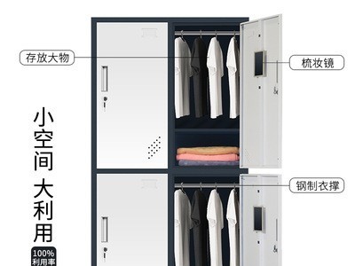 彩色更衣柜铁皮员工储物柜瑜伽健身房存包柜桑拿浴室换衣柜子带锁图3