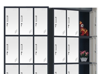彩色更衣柜铁皮员工储物柜瑜伽健身房存包柜桑拿浴室换衣柜子带锁图1