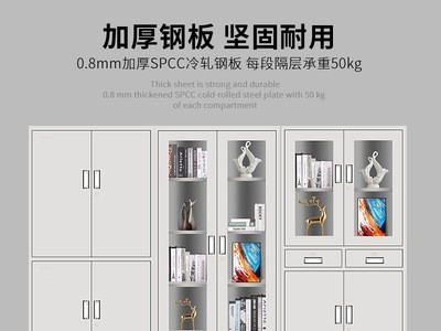 厂家加厚钢制办公文件柜铁皮储物柜子资料档案凭证柜带锁收纳矮柜图4
