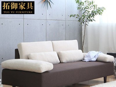 两米小户型布艺沙发 可拆洗三人沙发床 日式客厅公寓咖啡馆工作室图1