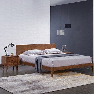 DHMZ北欧主卧实木床 1.5m1.8米简约现代小户型家具日式双人婚床