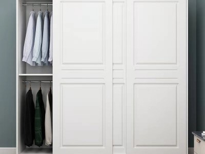 欧式衣柜加顶柜现代简约卧室家用组装柜子推拉门木质六五门大衣橱图5