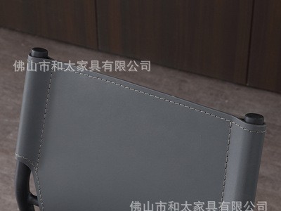 北欧餐椅简约家用轻奢马鞍皮餐椅 ins网红化妆椅现代靠背酒店椅子图2