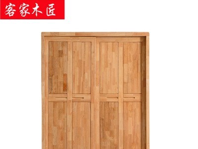 南康家具实木两门推拉衣柜批发 特价北欧家具橡胶木衣橱 一件代发图5