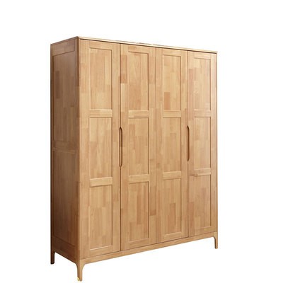 北欧全实木衣柜 大小户型双四门现代简约推拉对开门衣橱卧室家具