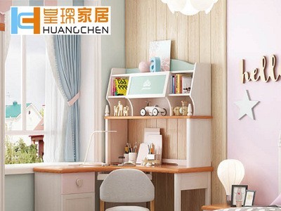 皇琛实木儿童床白蜡木青少年卧室套房家具粉红色女孩房学生公主床图3