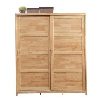 简约现代实木衣柜 对开推拉门衣橱多功能储物柜卧室家具厂家直销