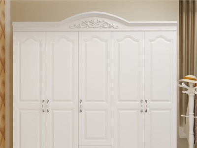 衣柜白色简约现代欧式经济型三四门板式双人卧室整体衣柜木质衣橱