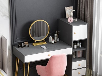梳妆台卧室现代简约收纳柜一体北欧小户型网红ins风化妆桌化妆台