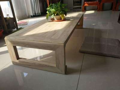 新中式免漆老榆木办公桌茶台桌实木书桌子现代简约家具禅意矮桌