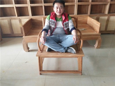 厂家批发定做圈椅免漆烫蜡榆木新中式禅椅主人椅白茬茶椅櫈餐椅子图4
