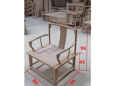 厂家批发定做圈椅免漆烫蜡榆木新中式禅椅主人椅白茬茶椅櫈餐椅子