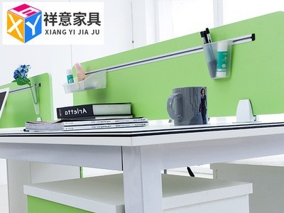 广东现代简约办公家具4人位组合职员办公桌屏风卡位电脑桌图2