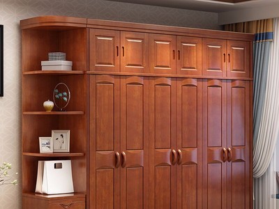 麦迪纶现代中式实木衣柜三门四门五门大衣橱六门卧室家具