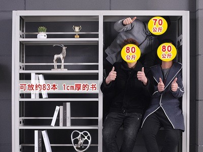 河洛乐华图书馆书店学校阅览室钢制组合书架单双面钢木落地书籍架图2