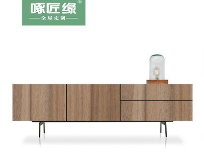 北欧轻奢电视柜茶几组合小户型实木烤漆视听柜客厅家用地柜定制图3