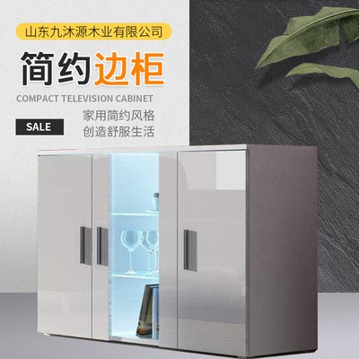北欧轻奢简约餐边柜玻璃玄关柜餐厅靠墙收纳碗柜置物架茶水储物柜
