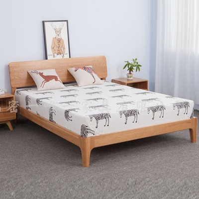 小户型北欧实木床1.5米单人床双人床卧室简约家具现代实木床1.8m