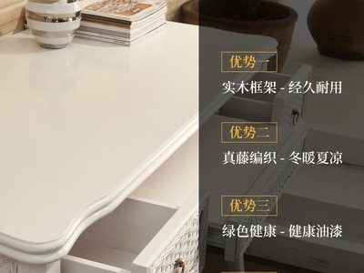 欧式简约藤艺电脑桌办公书桌真藤编书房家具藤艺写字台厂家供应图2