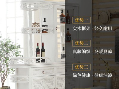 厂家供应真藤酒柜藤隔厅柜客厅餐厅隔断红酒柜展示柜藤艺家具批发图3