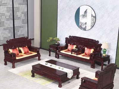 东阳红木家具非洲酸枝财源滚滚沙发客厅中式实木明清古典沙发组合图2