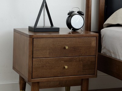 全新款北欧轻奢全实木床头柜现代简约创意设计铜木床头柜